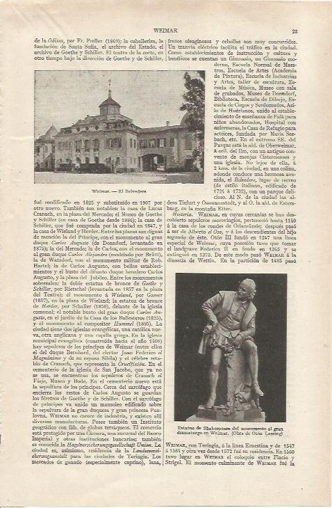 LAMINA ESPASA 36751: El Belvedere en Weimar