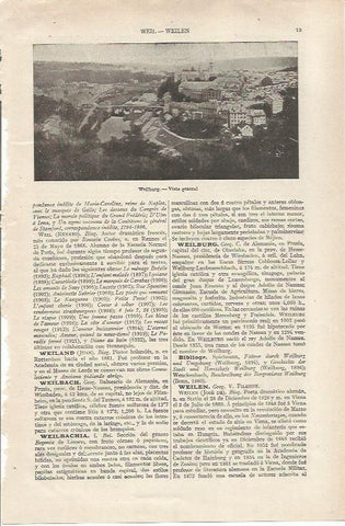 LAMINA ESPASA 36749: Vista de Weilburg, Alemania