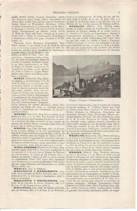 LAMINA ESPASA 36747: Lago y Monte Pilatos en Weggis, Suiza