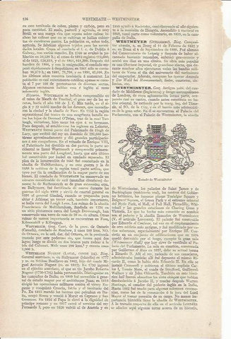 LAMINA ESPASA 36776: Escudo de Westminster, Ingalterra
