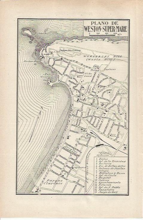 LAMINA ESPASA 36777: Plano de Weston Super Mare, Inglaterra