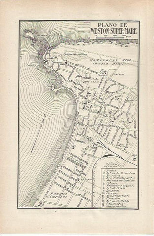 LAMINA ESPASA 36777: Plano de Weston Super Mare, Inglaterra