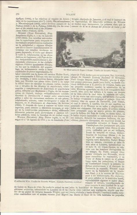 LAMINA ESPASA 36802: El Tiber antes de llegar a Roma, por R. Wilson