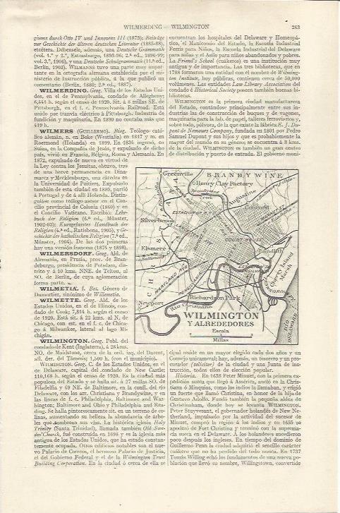 LAMINA ESPASA 36800: Mapa de Wilmington y alrededores