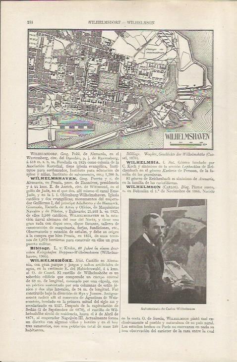 LAMINA ESPASA 36797: Plano de Wilhemshaven, Alemania