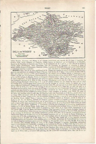 LAMINA ESPASA 36792: Mapa de la isla de Wight, Inglaterra