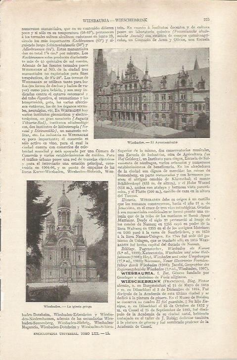 LAMINA ESPASA 36791: Ayuntamiento e iglesia en Wiesbaden, Alemania