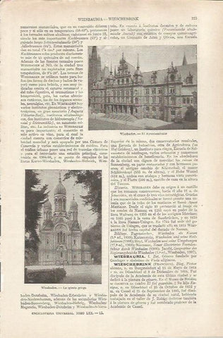 LAMINA ESPASA 36791: Ayuntamiento e iglesia en Wiesbaden, Alemania