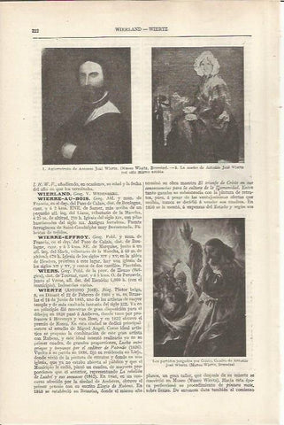 LAMINA ESPASA 36789: Autorretrato y La madre de Antonio Jose Wiertz