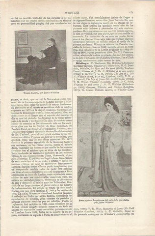 LAMINA ESPASA 36783: Tomas Carlyle y Rosa y plata,por Whistler