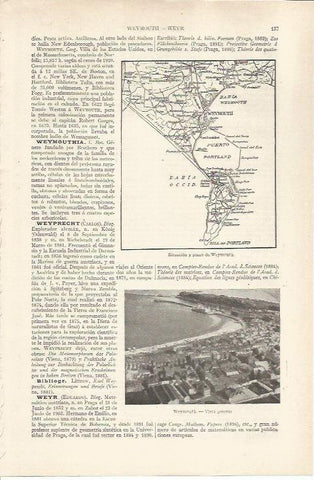 LAMINA ESPASA 36781: Mapa de Weymouth, Estados Unidos