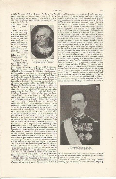 LAMINA ESPASA 36779: Benjamin Franklin y Fernando Weyler y Laviña