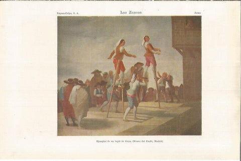 LAMINA ESPASA 36960: Los Zancos, tapiz de Goya