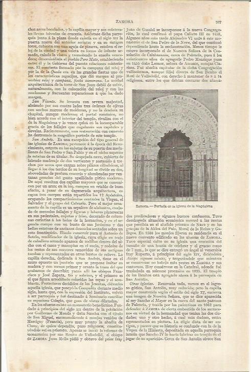 LAMINA ESPASA 36949: Portada de la iglesia de la Magdalena, Zamora