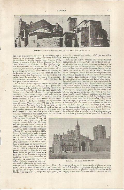 LAMINA ESPASA 36947: Santa Maria la Nueva y Santiago del Burgo en Zamora