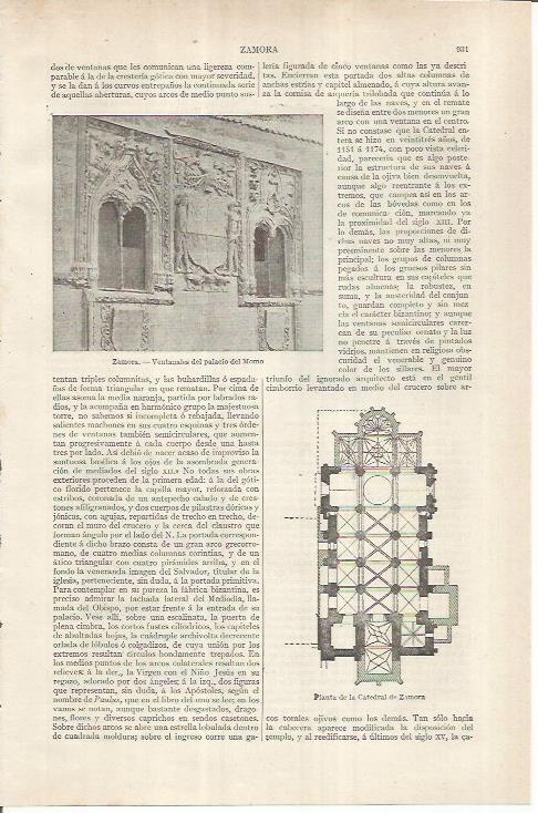 LAMINA ESPASA 36945: Ventanales del Palacio del Mono en Zamora