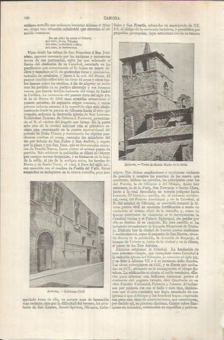 LAMINA ESPASA 36944: Gobierno Civil y Santa Maria de la Orta en Zamora