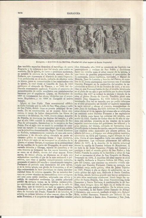 LAMINA ESPASA 36997: Sepulcro de los Martires en Santa Engracia, Zaragoza