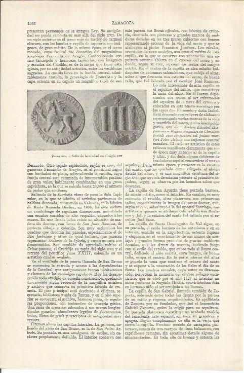 LAMINA ESPASA 36995: Sello del siglo XIII de la ciudad de Zaragoza