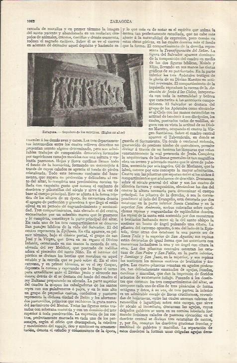LAMINA ESPASA 36993: Sepulcro de los martires, Zaragoza