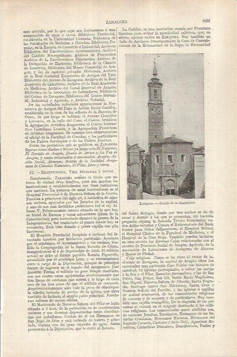 LAMINA ESPASA 36987: Abside de la Magdalena, Zaragoza