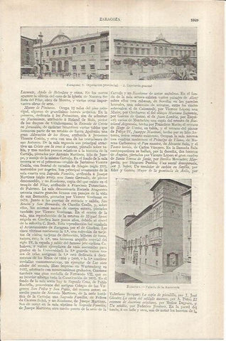 LAMINA ESPASA 36986: Diputacion y Capitania General en Zaragoza