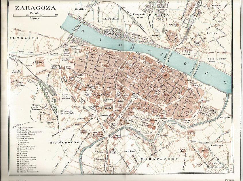 LAMINA ESPASA 36981: Plano de Zaragoza
