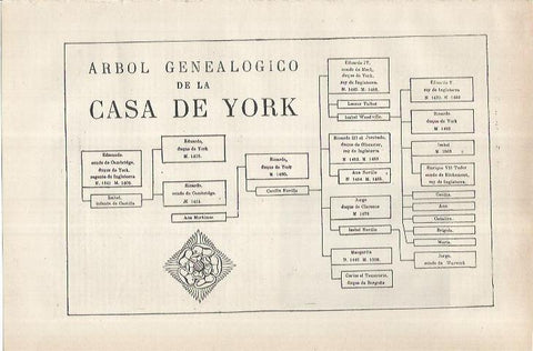 LAMINA ESPASA 36904: Arbol genealogico de la Casa de York