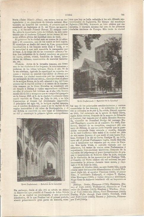 LAMINA ESPASA 36903: Catedral de York, Inglaterra