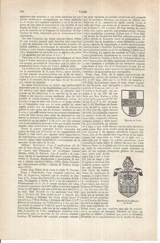 LAMINA ESPASA 36902: Escudos de York y de la diocesis de York