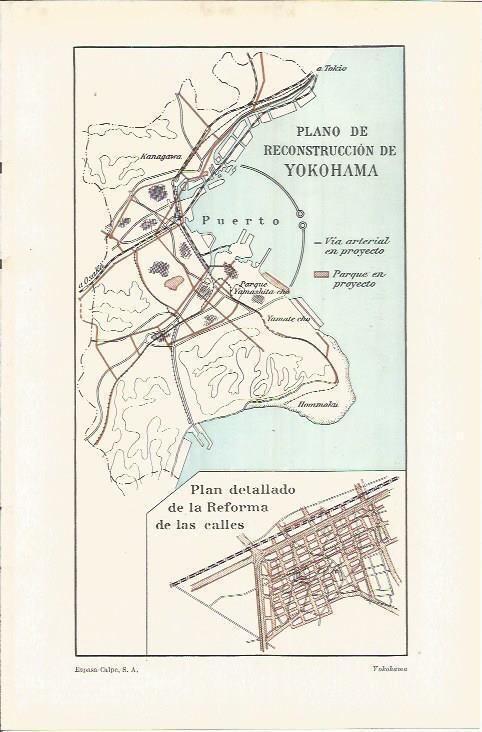 LAMINA ESPASA 36900: Plano de la reconstruccion de Yokohama, Japon