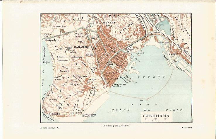 LAMINA ESPASA 36899: Plano de Yokohama, Japon