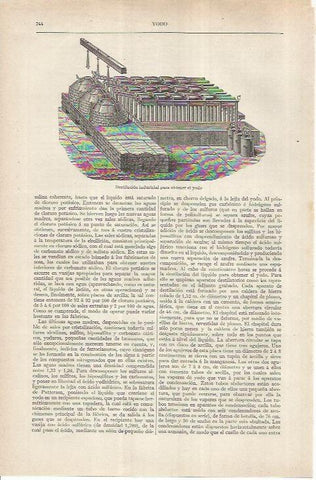 LAMINA ESPASA 36896: Destilacion industrial para la obtencion de yodo