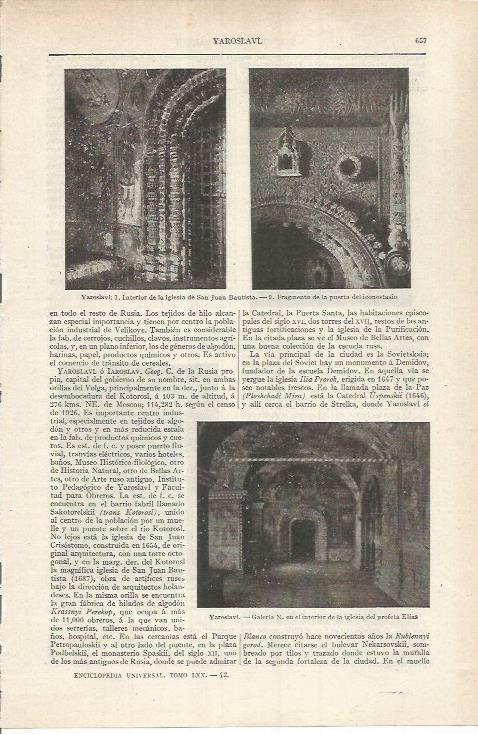 LAMINA ESPASA 36877: Interiores de iglesias de Yaroslavl, Rusia
