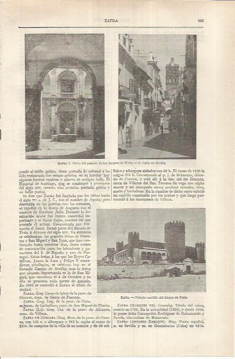 LAMINA ESPASA 36930: Patio del Palacio de los duques de Feria en Zafra, Badajoz