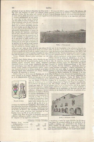 LAMINA ESPASA 36929: Escudo, ventas y cista de Zafra, Badajoz
