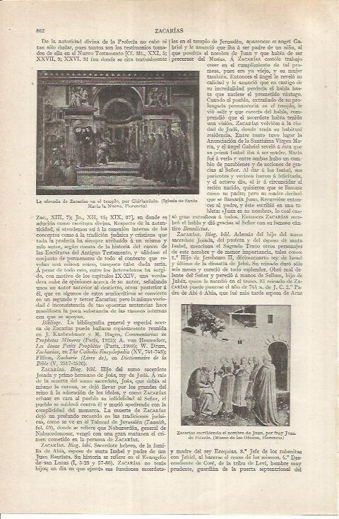 LAMINA ESPASA 36924: La ofrenda de Zacarias, por Ghirlandaio