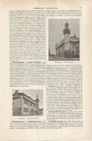 LAMINA ESPASA 36911: Ayuntamiento y castillo de Yssingeaux, Francia