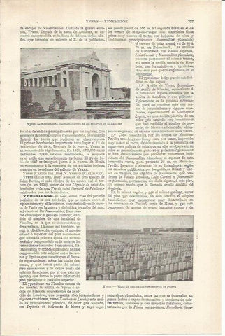 LAMINA ESPASA 36909: Monumento y cementerio de guerra en Ypres, Belgica