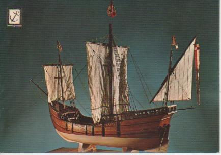 Postal E02351: Modelo Carabela la Pinta, Museo Maritimo de Barcelona
