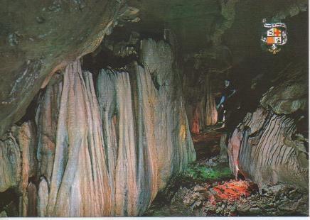 Postal E02346: Estalactitas y estalagmitas en Sant Miquel del fai
