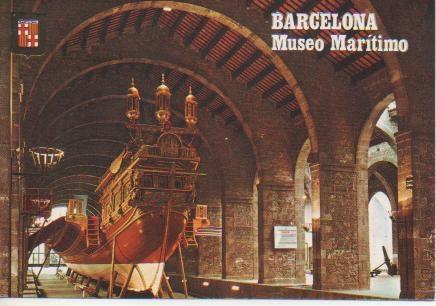 Postal E02383: Galera Real, Museo Maritimo de Barcelona
