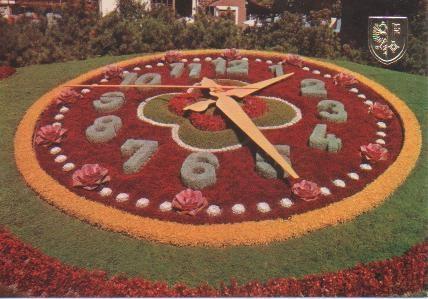 Postal E02283: Reloj de flores,Ginebra, Suiza