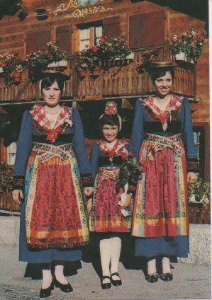Postal E02279: Costumbres de Valais, Suiza