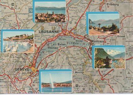 Postal E02266: Imágenes del Lago Leman, Suiza