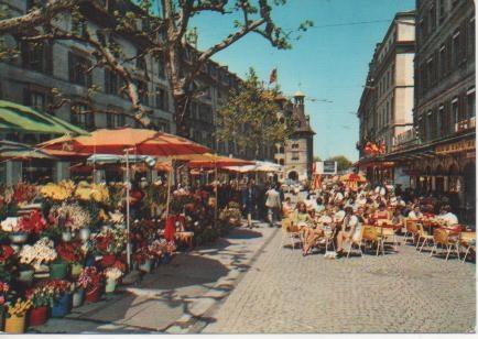Postal E02265: La Plaza de Molard, Ginebra, Suiza