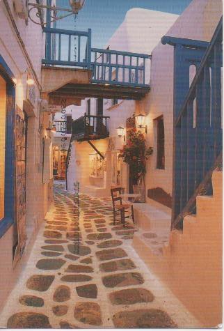 Postal E02313: Calle tipica de Grecia