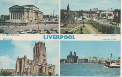Postal E02309: Imágenes de Liverpool, Gran Bretaña