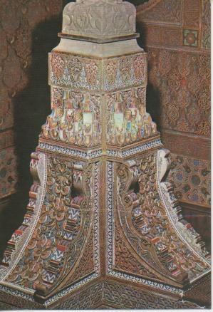 Postal E02460: Columna sala del reposo, Alhambra,Granada