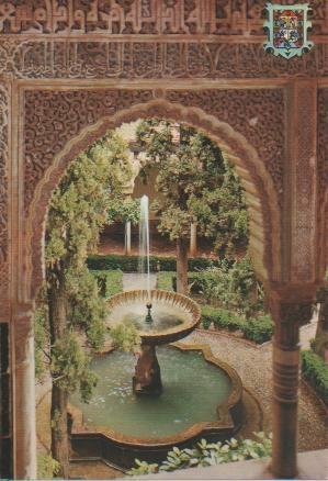 Postal E02458: Patio Lindahara, Alhambra, Granada